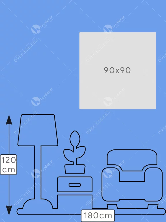 tranh treo tường kích thước 90x90